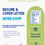 Resume and Cover Letter Workshop on January 23, 2026